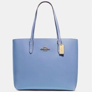 Coach Town Tote-Blue/Gold